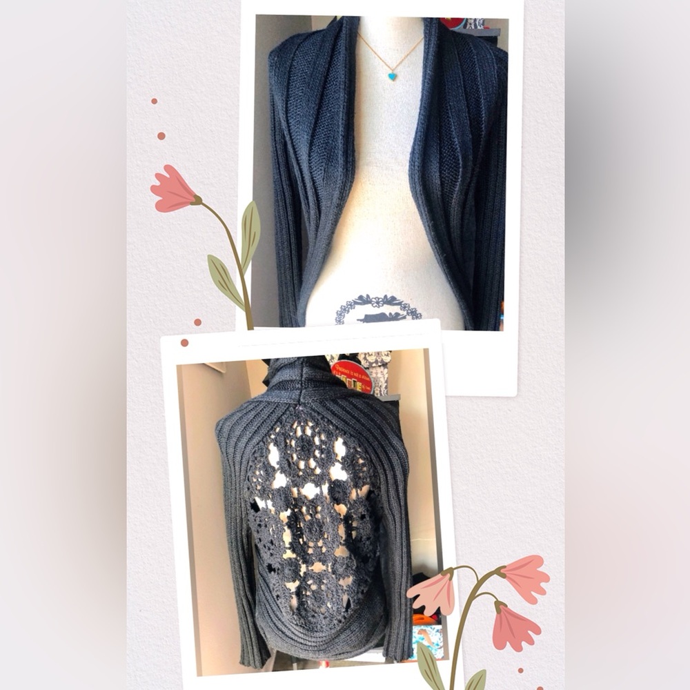 NWT Romeo & Juliet Open Back Macrame Sweater/Cardigan - Medium **FINAL**70% OFF